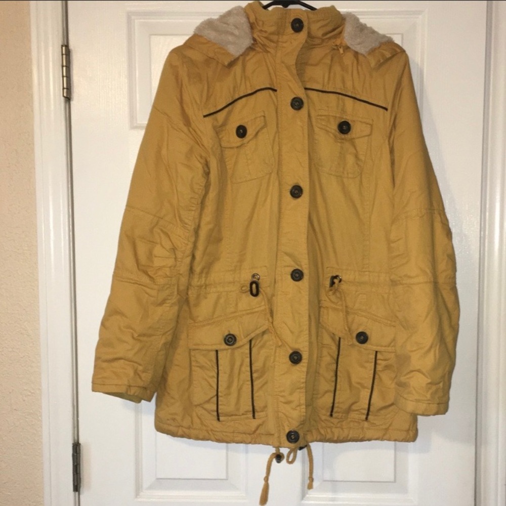 Day trip fur lined winter cargo jacket